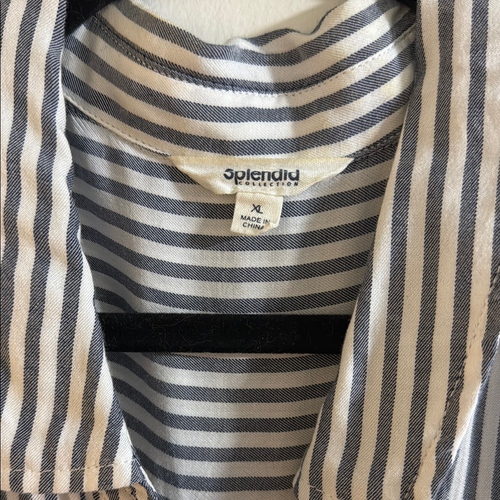 Splendid Black and White Striped Tank Top - Picture 2 of 3
